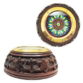 DA ANCEIN Vintage Nautical Navigation Tool Featuring a Wooden Base Compass and Stylish Paperweight