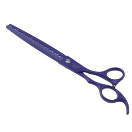 LILYS PET HIGH-END SERIES 8-Inch Japanese 440C Pet Dog Chunker Shears,Fishbone-shaped Big Tooth Professional Pet Grooming Chunker Scissors With Beautiful Red Screw (Black-White)