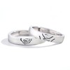 Chereda Holding Hands Couple Rings Creative Design 925 Silver Adjustable