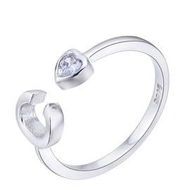VIKI LYNN Women Ladies Girls 925 Sterling Silver Adjustable C Initial Rings Size J