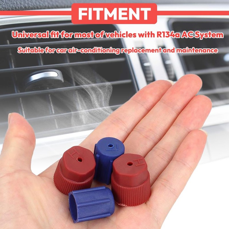 Saipe 20pcs/2Sets R134a Valve Caps 3mm & 16mm A/C Cap