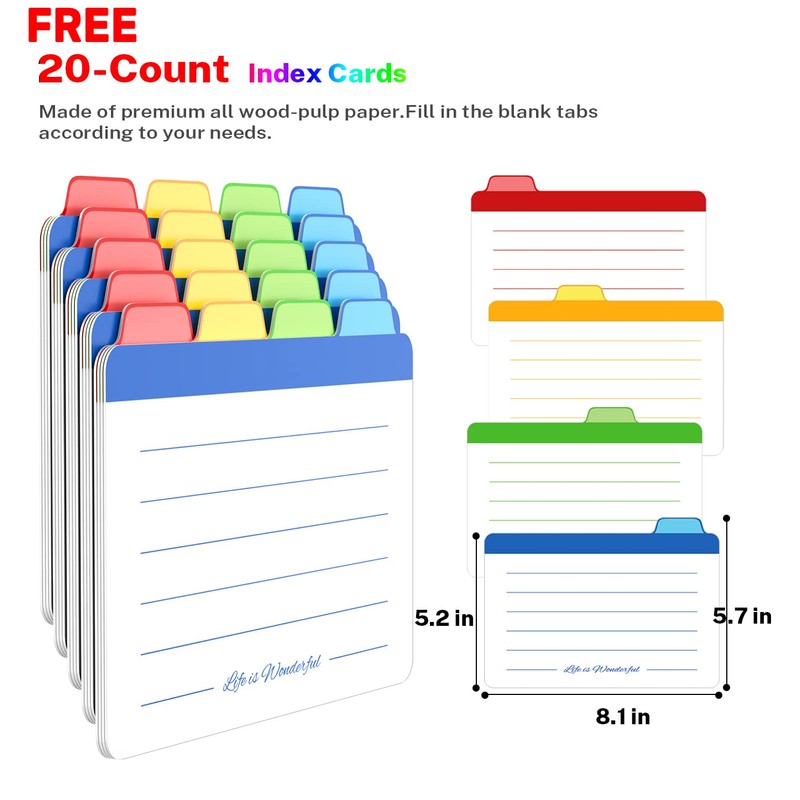 Neando 5x8 Index Card Organizer with Lid – Extra Large