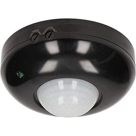 Miratic Motion Sensor Indoor Motion Sensor Ceiling IP20 360 Degree Motion Sensor Works with LED Lighting 1200 W Mounting: Surface-Mounted Adjustment of Lux Light Intensity (Black)