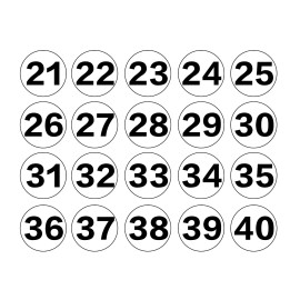 Unbranded ID Number Decal Sheet 21-40 Number Decal for Laundromat Washer Dryer Waterproof