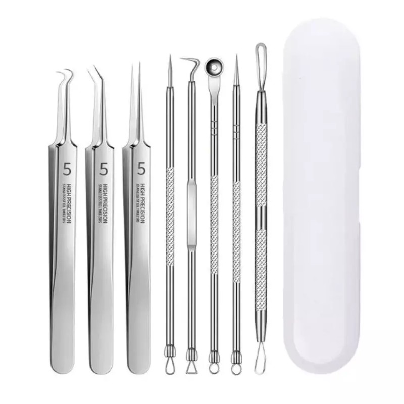 압출기 피부 블랙헤드 도구 8종세트 관리 Blackhead Removal Tool 8-Piece