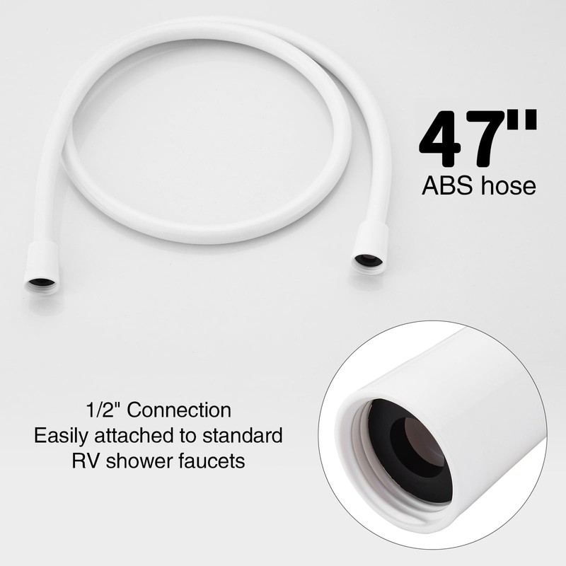 RV Shower Faucet with Shower Head and Hose, 4" ABS