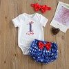 Infant Baby Girl Shorts Outfit Set 4th of July Romper
