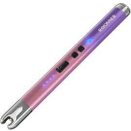 RAYONNER Lighter Electric Candle Lighter Rechargeable USB ARC Lighter (1 Pack - Pink/Purple Gradient)