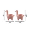 Flora Bunda 5" Empty Ceramic Llama,Set of 2, Pink