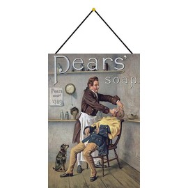 Metal Sign 20 x 30 cm with Cord Pears Soap 1789 Barber Shop Dog Tin Sign