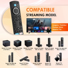 Replacement Voice Remote Control, for Fire AMZ Smart TVs Cube, TV Stick, TV Stick 4K / 4K Max/Lite, Fit for Toshiba/Insignia/Pioneer Smart TVs