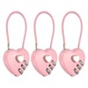 PATIKIL 3 Digit Cable Combination Lock, 3 Pcs Heart Shape