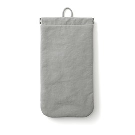 MUJI 84475719 Wrinkle Nylon Flat Pouch with One Hand, Gray, S, Approx. 4.9 x 4.1 inches (12.5 x 10.3 cm)