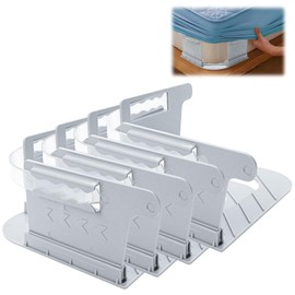 xiruiubao Bed Sheet Holder, Pack of 4 Bed Sheet Holder, Bed Sheet Holder, Fits 99% of Beds, Bed Sheet Straps, Flat Sheet Tensioner, Invisible and Transparent, Non-Slip and Stable (Grey)