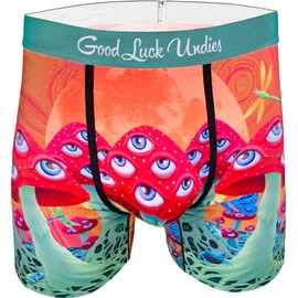 Good Luck Undies Men's Magic Mushrooms Boxer Brief Underwear, Extra Large