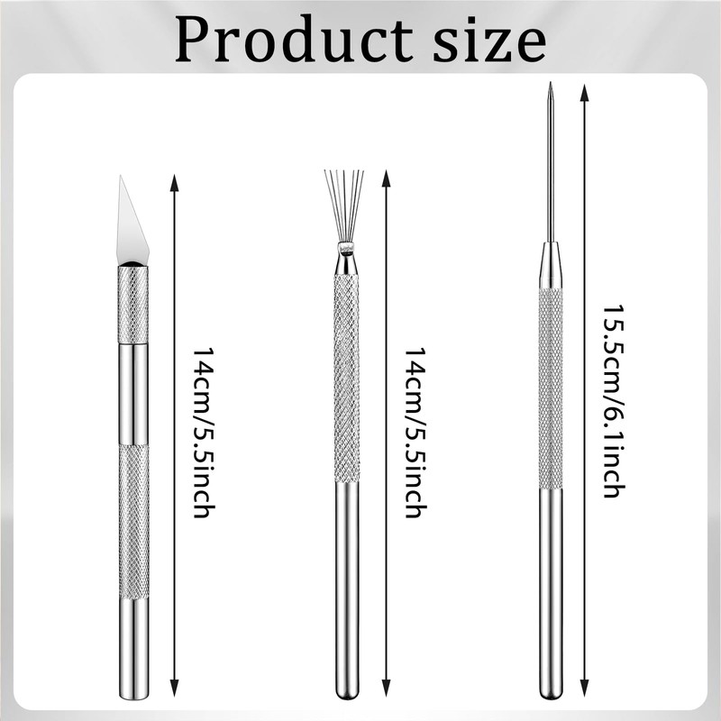 Stainless Steel Sculpting Ceramics Pottery Carving Tools 3 in 1