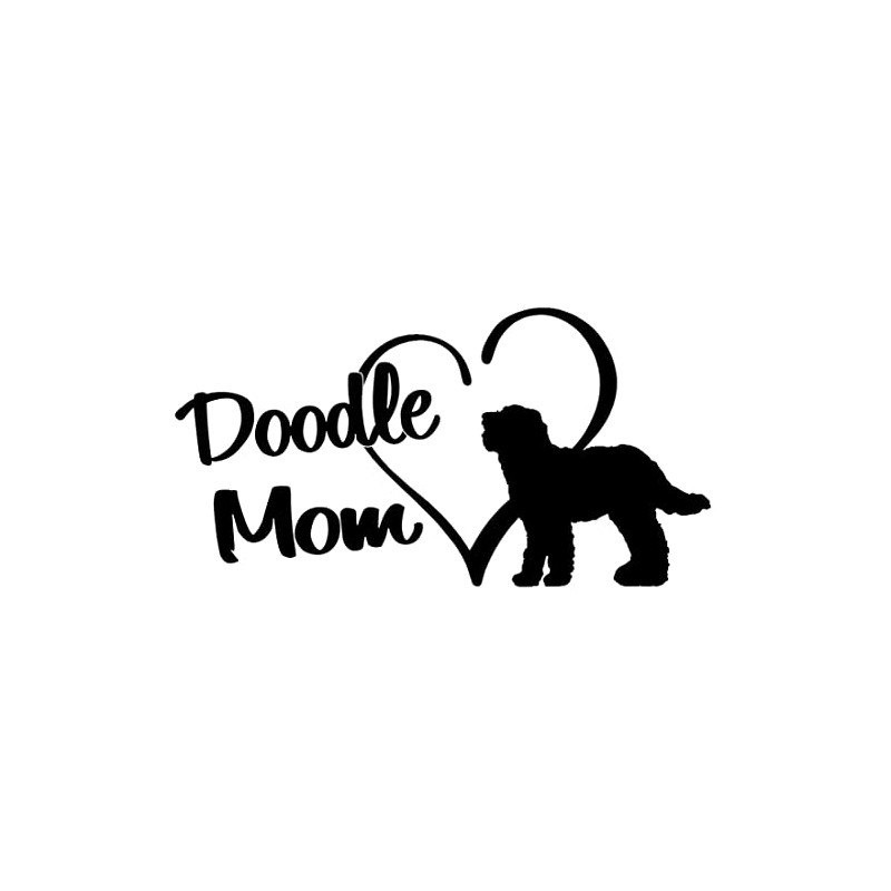 Doodle Mom Labradoodle Black Decal Sticker for Car Window 8.0