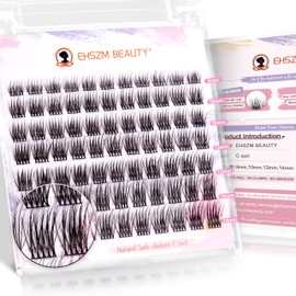 Upgraded,Natural Eyelash Clusters C Curl 8-14mm, Cluster Eyelash extensions Wispy with No Plastic Feel,Ultra-Soft Individual Lashes with Thin Band, long-lasting and New Comfort - Aurora Style