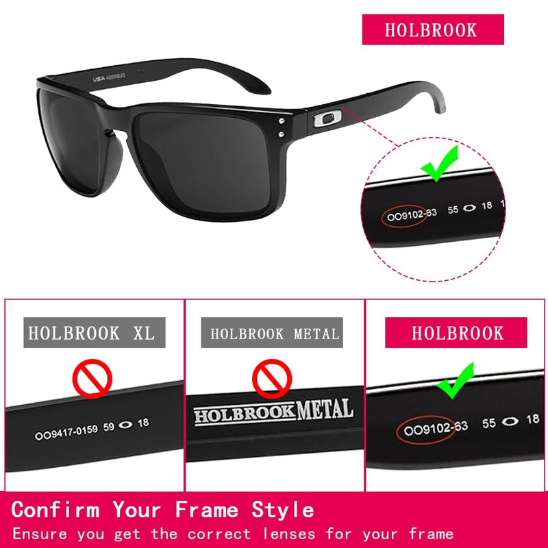 Polarized Replacement Lenses for Oakley Holbrook Sunglass- Multiple Options, Sahara