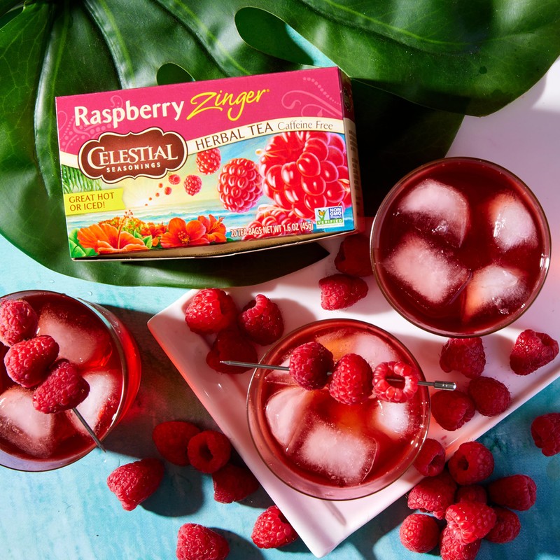 Celestial Seasonings Raspberry Zinger Herbal Tea, Caffeine Free, 20 Tea