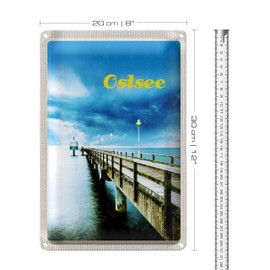 Blechschild Ostsee | Vintage Metallposter | Maritimes Dekor | 20 cm x 30 cm