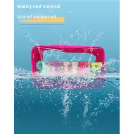 Large Clear Chenille Letters Makeup Bag for Travel,Beach, Clear Glitter Preppy Patch Stuff Cosmetic Bag,Clear Toiletry Stuff Pouch for Women for Valentines Day Gifts (10.62*6.29*3.54 inch,Pink)
