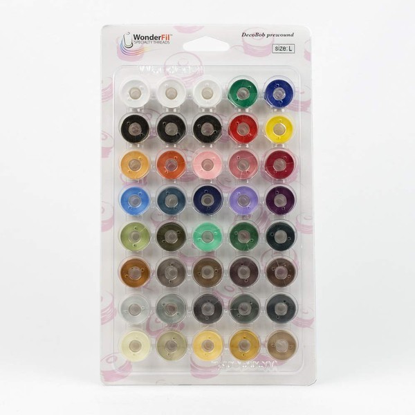 WonderFil Specialty Threads Master Set Deco-Bob Prewound, Size L, 40
