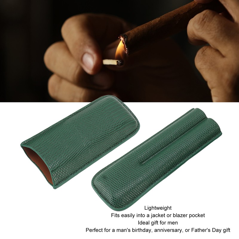 Cigar Case Fashion Elegant Portable Sturdy Crocodilian Skin Texture Faux