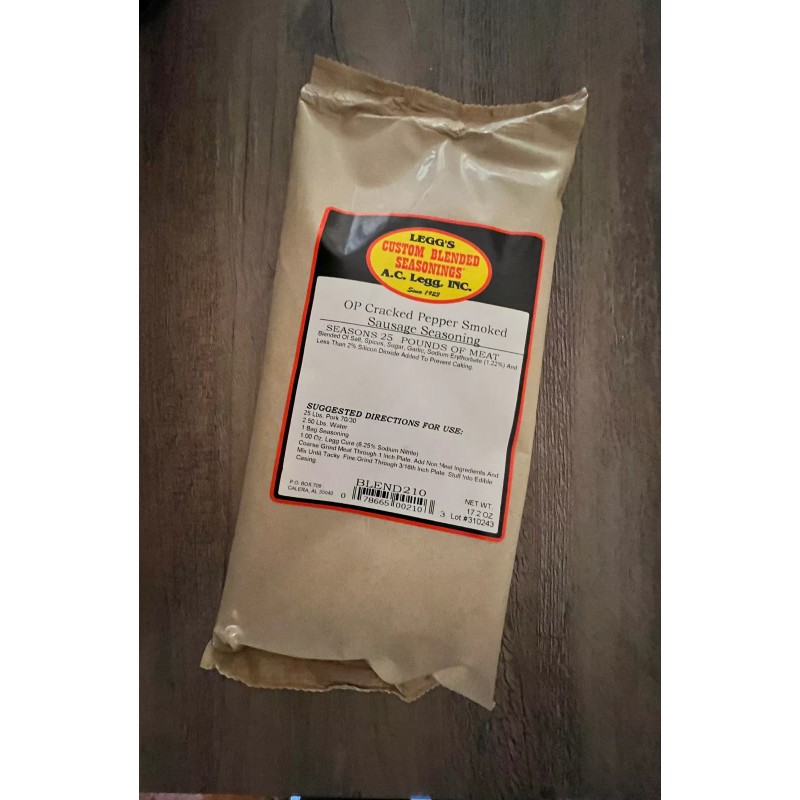 AC Legg's Cracked Black Pepper Smoked Sausage Blend 210 -