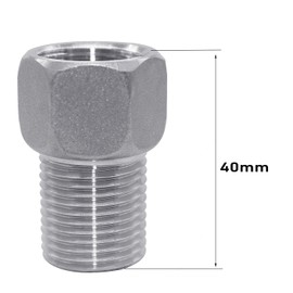 Beduan 1/2" Female to 1/2" Male Extension Pipe Nipple Connector, Stainless Steel Pipe Longer Fitting Adapter 1.57" Length (40 mm)
