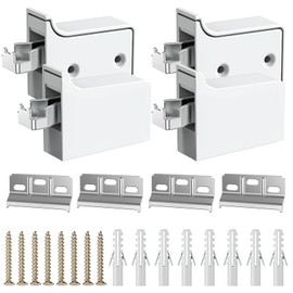 GIAK Pack of 4 Cabinet Hangers, Wall Mount, Cabinet Bracket, Cabinet Hanger with Mounting Rail, Cabinet Holder for Wall Cabinets, Adjustable Hanger, Wall Cabinet (B)