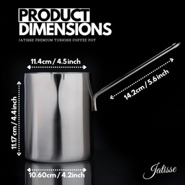 Turkish Coffee Pot - 33.81 oz. - Turkish Coffee Maker - Chai Pot - Arabic Coffee Pot - Briki Greek Coffee Pot - Greek Briki - Turkish Coffee Cezve - Milk Pot for Stove - Ibrik