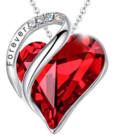 sopalmy Eternal Rose Box with Heart Necklace, Upgrade Gifts for Women with 4 Preserved Eternal Real Roses & Heart Necklace Made of 925 Sterling Silver Jewellery Rose Box for Birthday Valentine's Day,