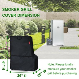 Smoker Cover Fits Bradley Smoker BTDS108P 6-Rack Outdoor Natrual Draft Digital Vertical Smoker, Cover Geny Heavy Duty Waterproof Outdoor Cover (26"W x 20"D x 41"H)