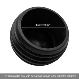 Timyrimy 1.97"/50mm Porch Swing Replacement Feet, Black Ball-Shaped Plastic Leg Caps to Secure Swing Legs to Ground(Set of 4)