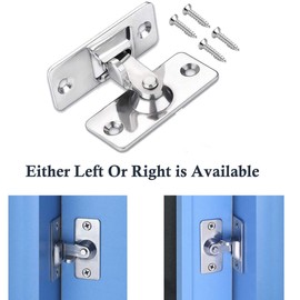 Litensh 90 Degree Door Lock Hasp Latch, Stainless Steel Right Angle Sliding Door Locking Latch, Bending Buckle Bolt Lock for Push Sliding Barn Door Window (Silver)