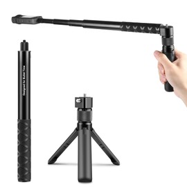 PULUZ Bullet Time Kit for Insta360 X3 X4 ONE X2, 114cm Invisible Selfie Stick Monopod & Mini Tripod Stand for Camera with Dual 1/4 Screws for Gopro Hero 12 11 10 8 7 6 5