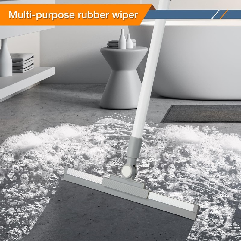 YANGMUM Floor Squeegee for Concrete Floor, Long Handle Shower Squeegee,