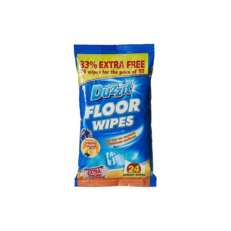 Duzzit 2 x Floor Wipes Cleaning for Ceramic and Linoleum