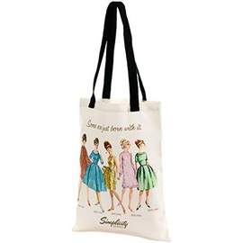 Simplicity Vintage Canvas Shoulder Tote-Born, Cream, One Size