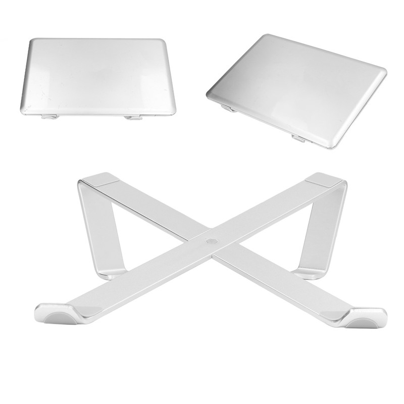 Laptop Stand Aluminum Alloy Silver Foldable Design Regulable Height Heat