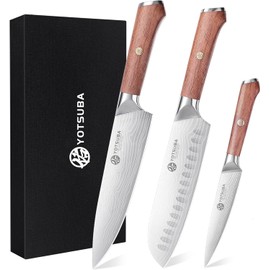 YOTSUBA Kitchen Knives Set 3 PCS, Ultra Sharp Chef Knife Set High Carbon Stainless Steel Blade, for Home & Restaurant Use, With Smooth Ergonomic Handle and Stylish Premium Gift Box