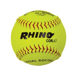 Champion Sports 12" Leather Cover Softballs - Cork Core - Medium Compression - Raised Seams - Optic Yellow - Pack of 12