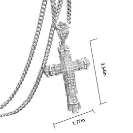 Bling Religious Cross Diamond Car Accessories for Women, Crystal Car Rear View Mirror Charms Car Decoration, Lucky Hanging Interior Ornament Pendant