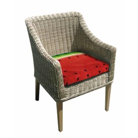 Hokiten Summer Watermelon Outdoor Cushion Chair Cover Set of 2 - Waterproof Couch Seat Covers, Red Green Fruits Watercolor Patio Furniture Protector Cushions Slipcovers for Sofa/Garden/RV, 20"x18"x4"