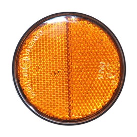 Old-Harvest 2 x Reflector Round 70 mm Yellow for Gluing for Trailer Flatbed Marking Left Right New