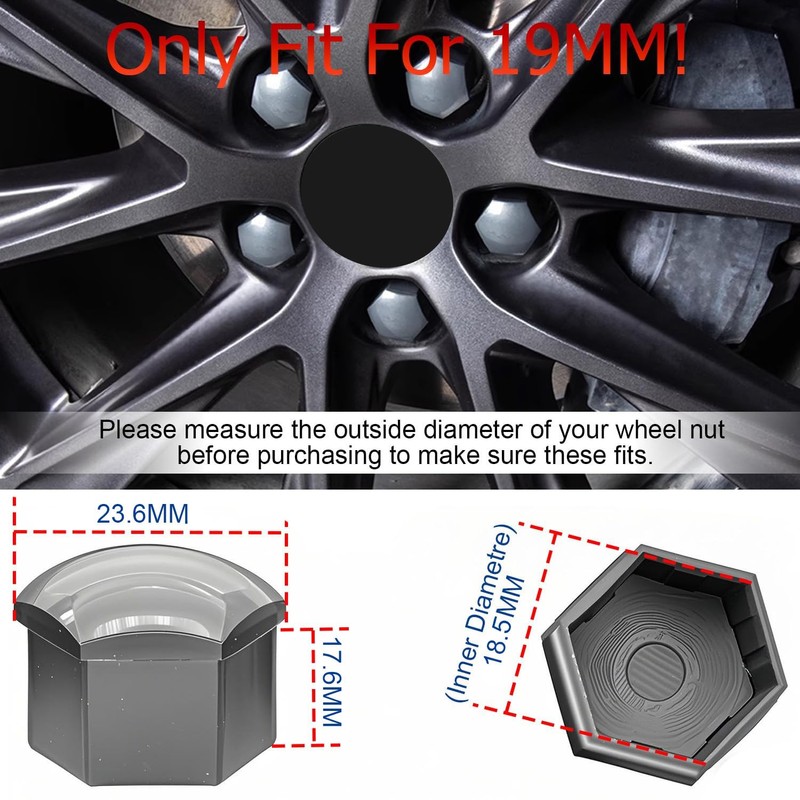 Kalmaegee 20PCS 19MM Wheel Nut Covers Universal Car Wheel Lug