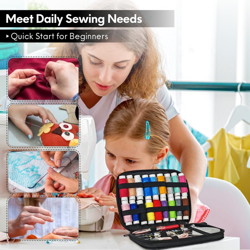 OKOMER Sewing Kit, Sewing Kit for Adults, Embroidery kit, Needle