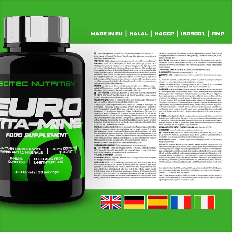 Scitec Nutrition Euro Vita-Mins, Highly Effective Multivitamin & Mineral Formula