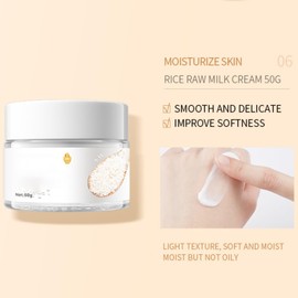 Hppsctink Rice Face Cream, Anti-Wrinkle Cream Made of Rice, Moisturising and Deep Effective, Repairs the Skin Barrier, Reduces Pigmentation, 2 Pieces x 50 g, Cream